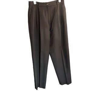 Focus 2000 by‎ Charles Glueck Pants 12 Black Wool Flat Front Lined Vintage